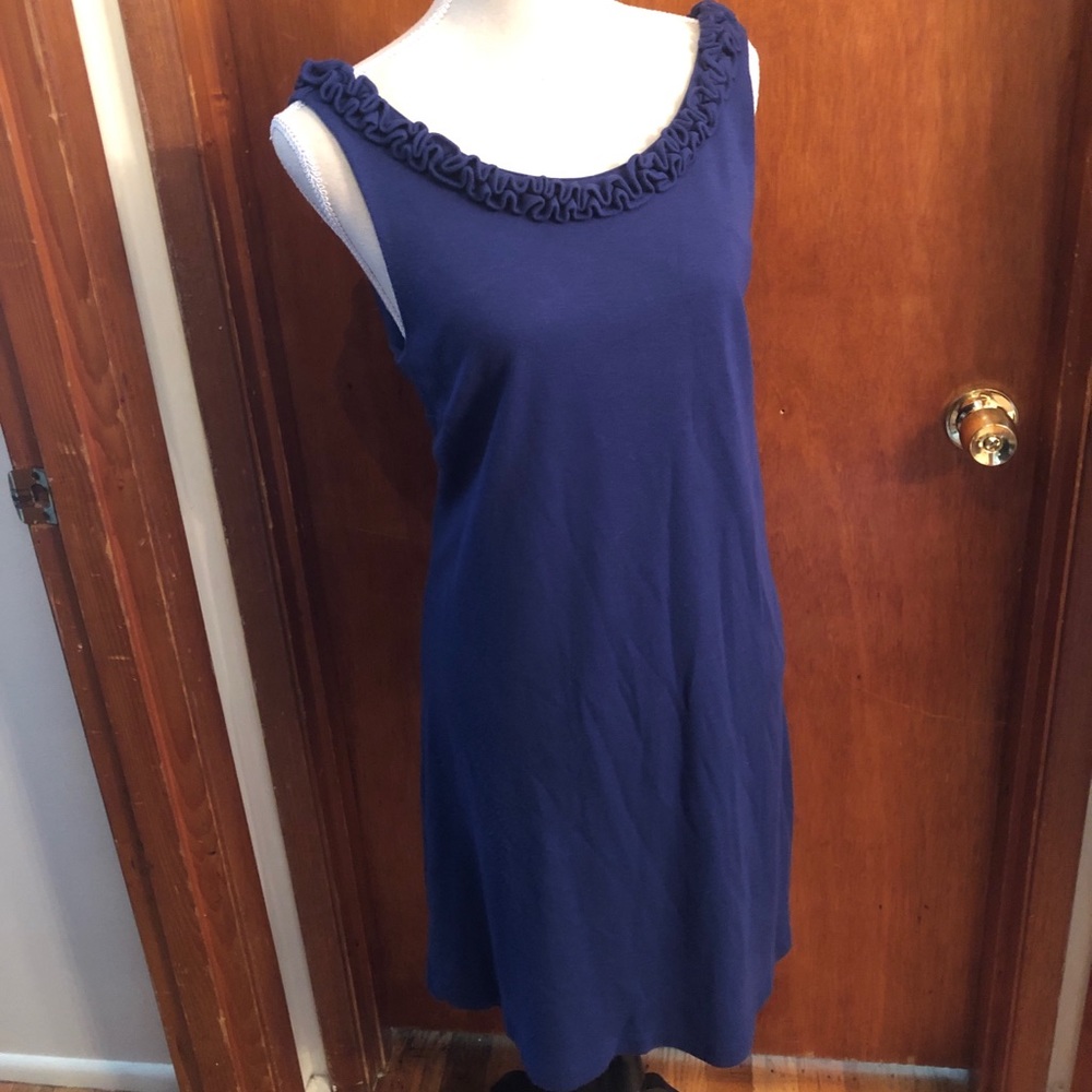 J. Crew Ruffled Neckline Scoop Back Shift Dress